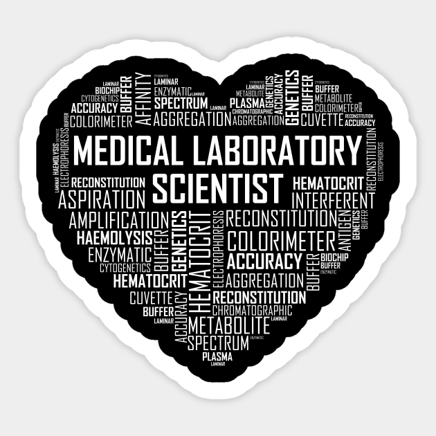 Medical Laboratory Scientist Heart Design Sticker by LetsBeginDesigns